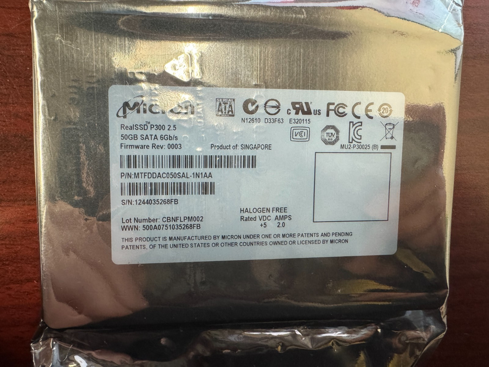 Micron RealSSD P300 50GB 2.5" SSD Solid State Hard Drive MTFDDAC050SAL-1N1AA