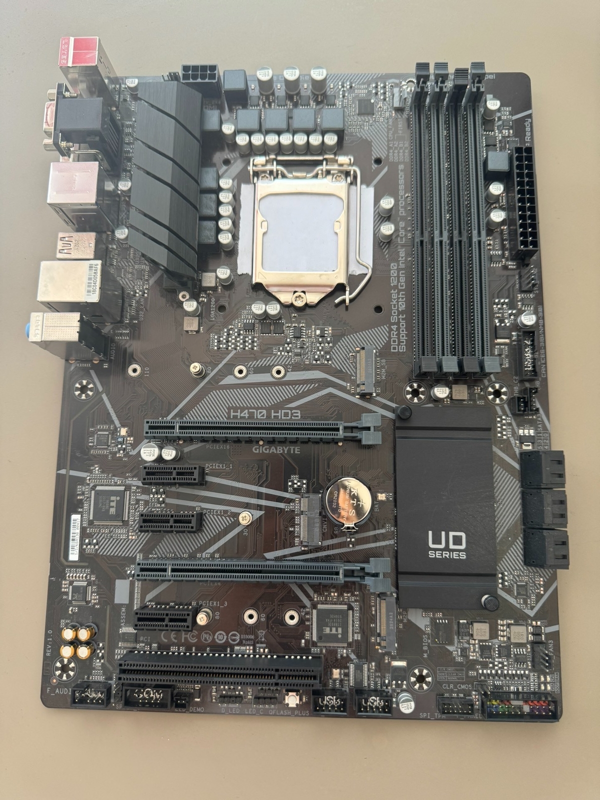 FOR GIGABYTE H470 HD3 DDR4*4 LGA1200 128GB HDMI VGA DVI-D Motherboard Test OK