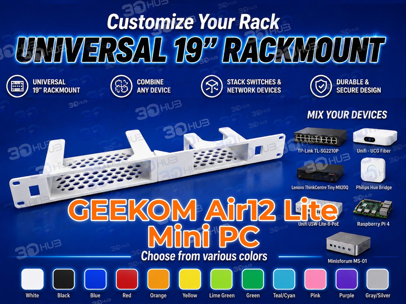 GEEKOM Air12 Lite Mini PC 19" Rackmount 1U - Mix & Match with other devices