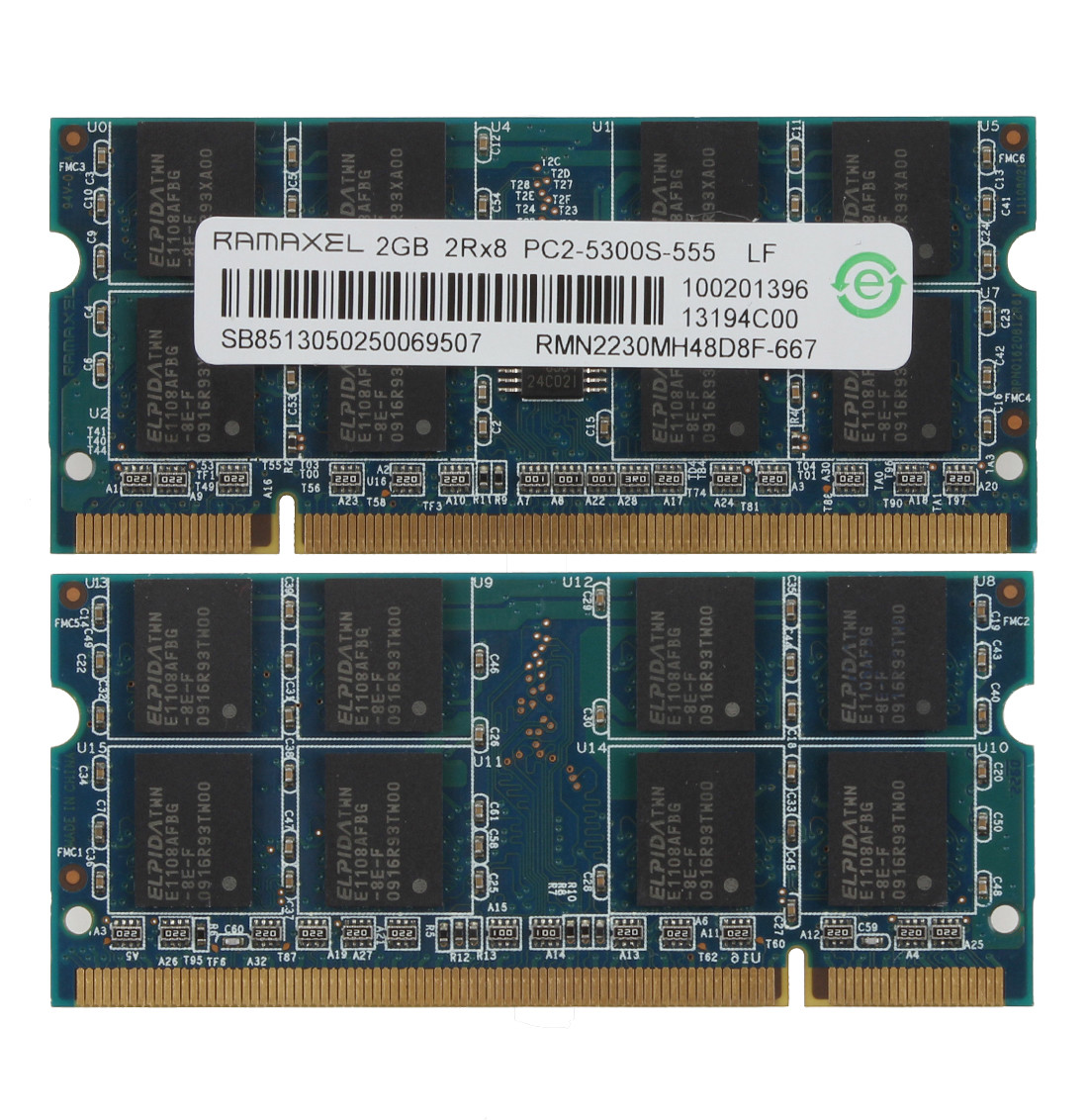 Ramaxel 4GB 2X 2GB 2 GB DDR2 667Mhz 2RX8 PC2-5300S 200pin Notebook SODIMM Memory