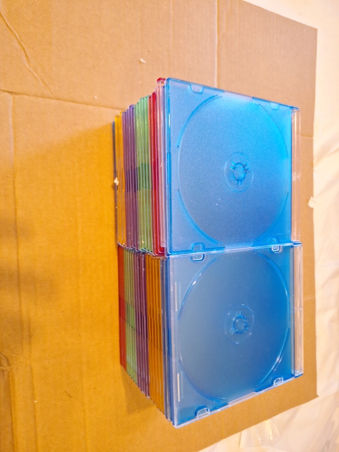 25 Pack CD/ DVD Neon Slim Line Jewel Cases Storage KHypermedia Brand New Sealed 