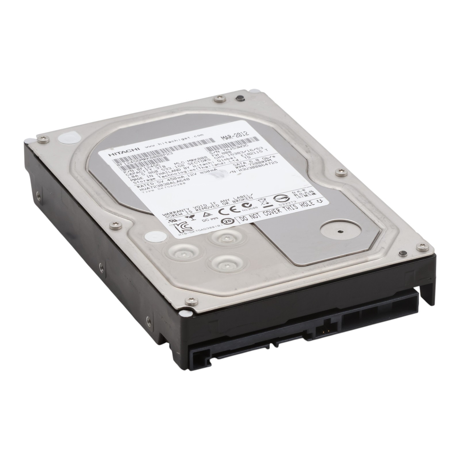 Hitachi 3TB 3.5" SATA 6Gb/s HDD Ultrastar 7K3000 HUA723030ALA640 0F12456 7200RPM
