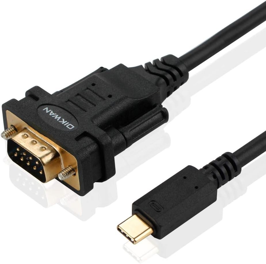 USB Type C to RS232 DB9 Serial Port Adapter Cable FTDI Chipset Supports Windo...