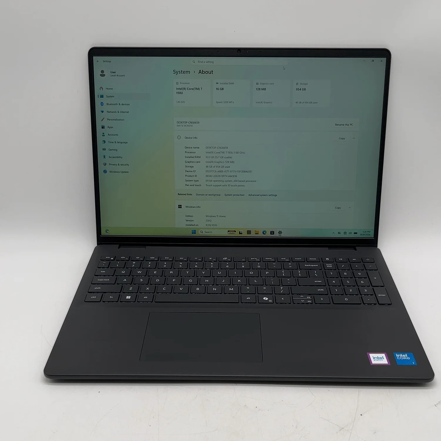 Dell 16 DC16250 16" Core 7 150U 1.8GHz 16GB RAM 1TB SSD