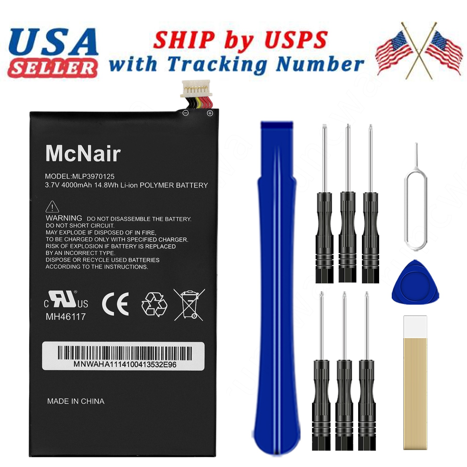 4000mAH OEM Battery MLP3970125 For Verizon Ellipsis 7" model QMV7A QMV7B Tablet