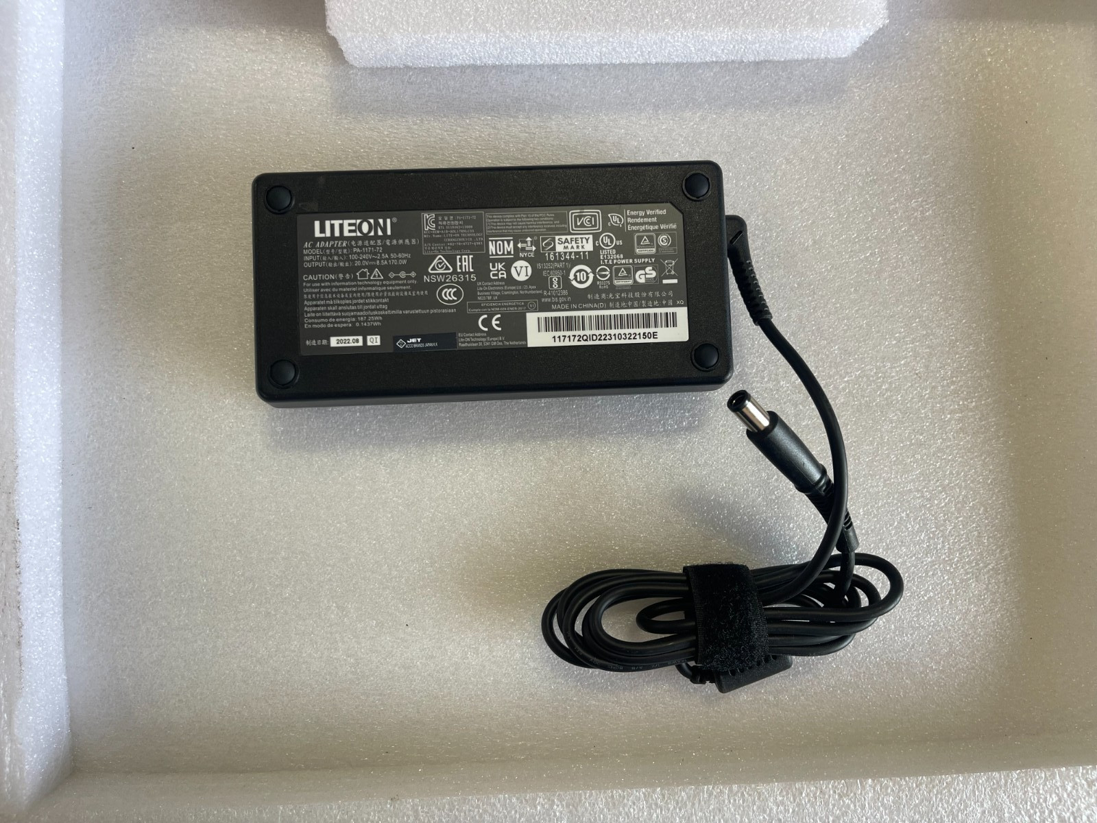 Genuine Slim LITEON 20V 8.5A 170W 7.4mm*5.0mm Pin PA- NSW26315 AC Adapter