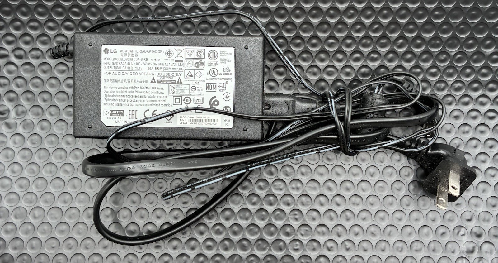 Genuine LG AC Adapter DA-50F25 25V 2A Power Supply Cord for LG Soundbar PSU
