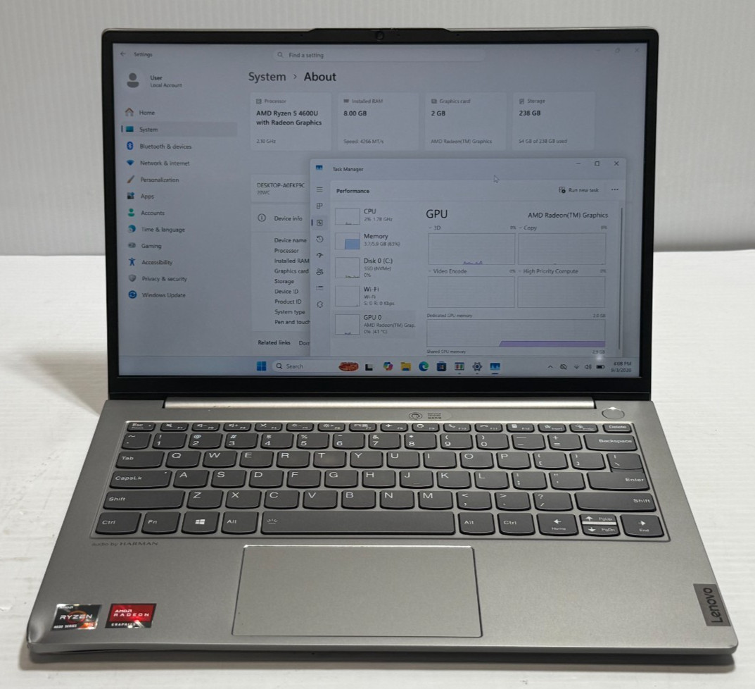 Lenovo ThinkBook 13s Gen 2 20WC0001US 13.3" Ryzen 5 4600U 2.1GHz 8GB RAM 256NVMe
