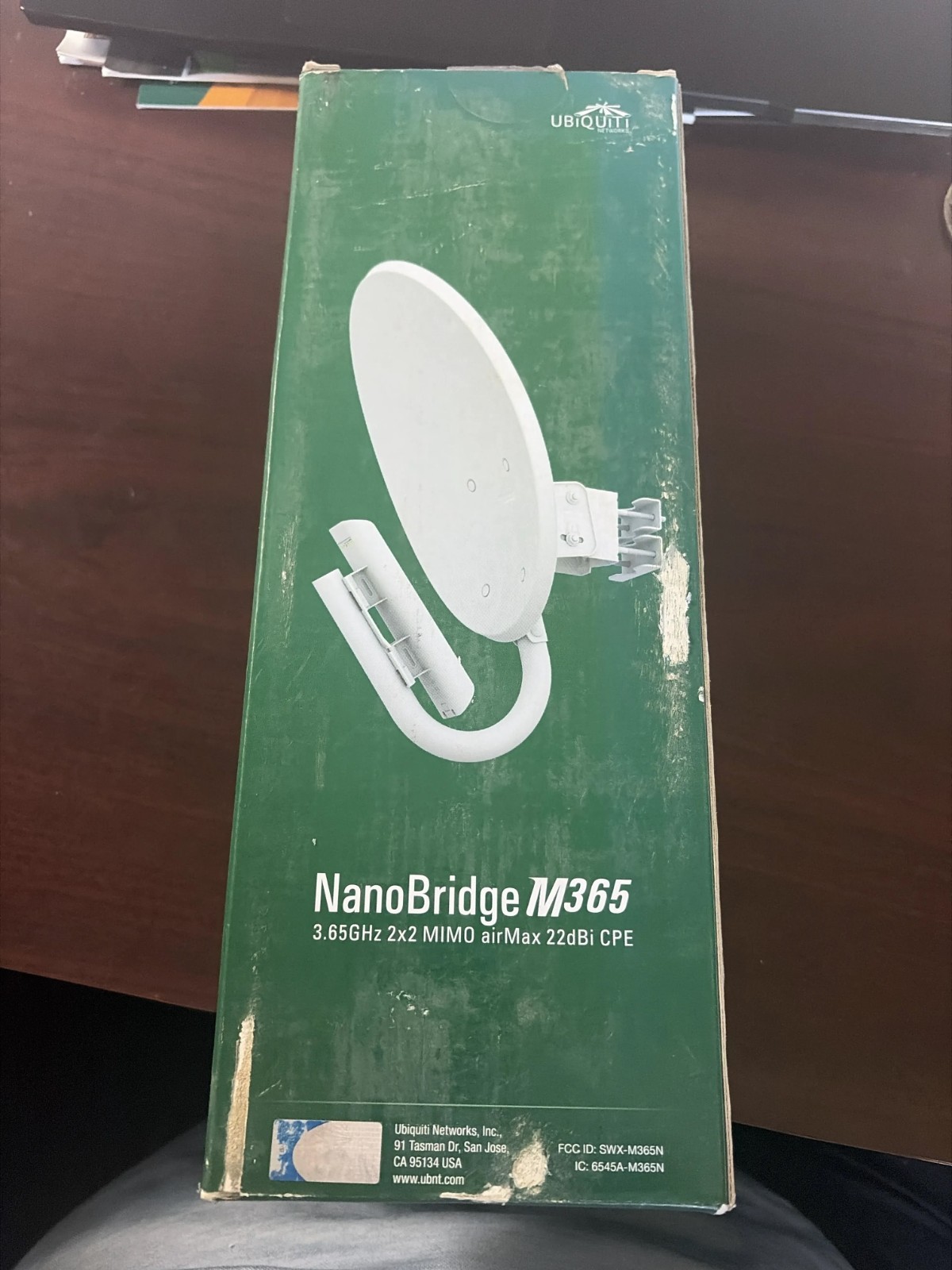 New Ubiquiti NanoBridge M365 3.65GHz 2x2 MIMO airMax 22dBi CPE Wireless Bridge