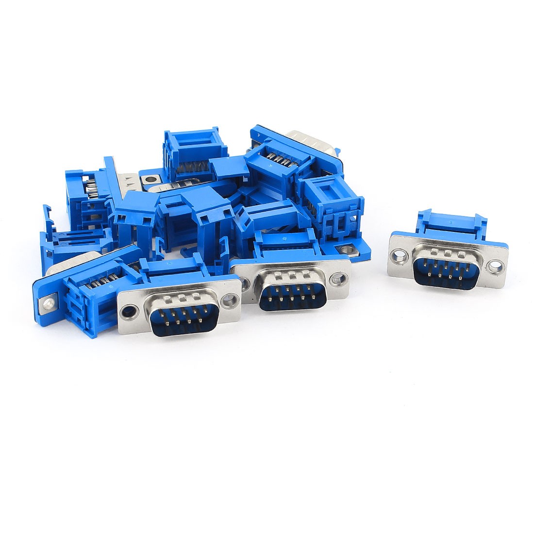 10pcs D-SUB DB9 9 Pin Male IDC Type Crimp Adapter Connector for Flat Cable