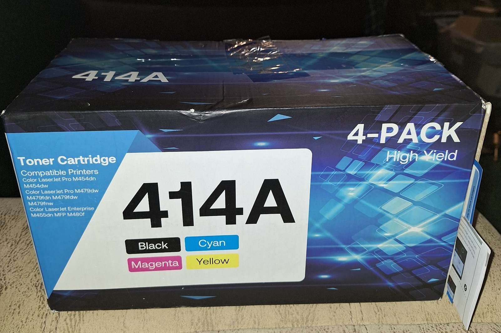414A 4 Pack High Yield Toner Cartridge Black Cyan Magenta Yellow