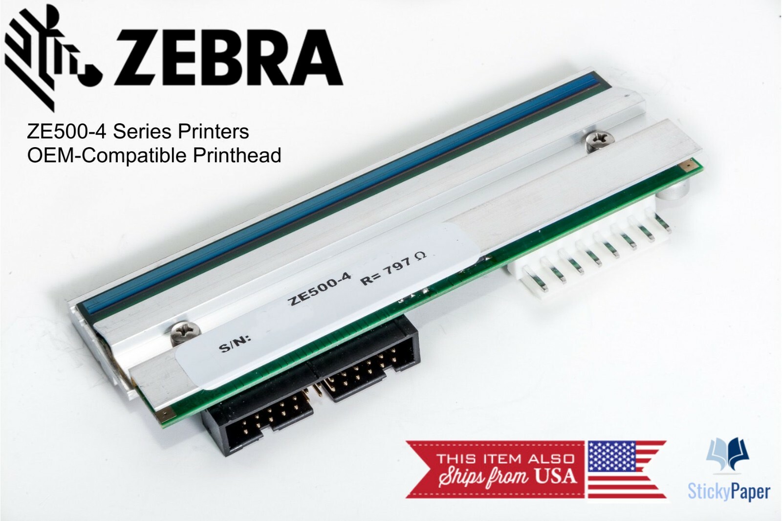 Zebra ZE500-4 (Right and Left) 203 dpi Compatible Printhead (P1046696-099)