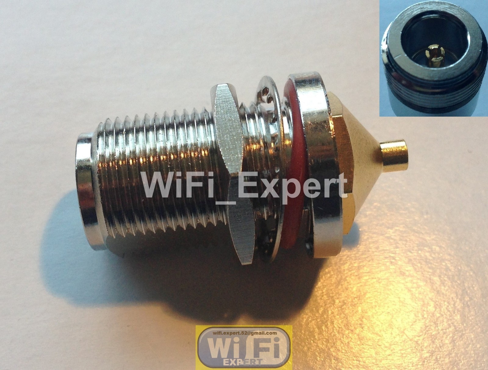 N Female Jack Nut Bulkhead Solder Connector for RG402 0.141" Biquad Antenna USA