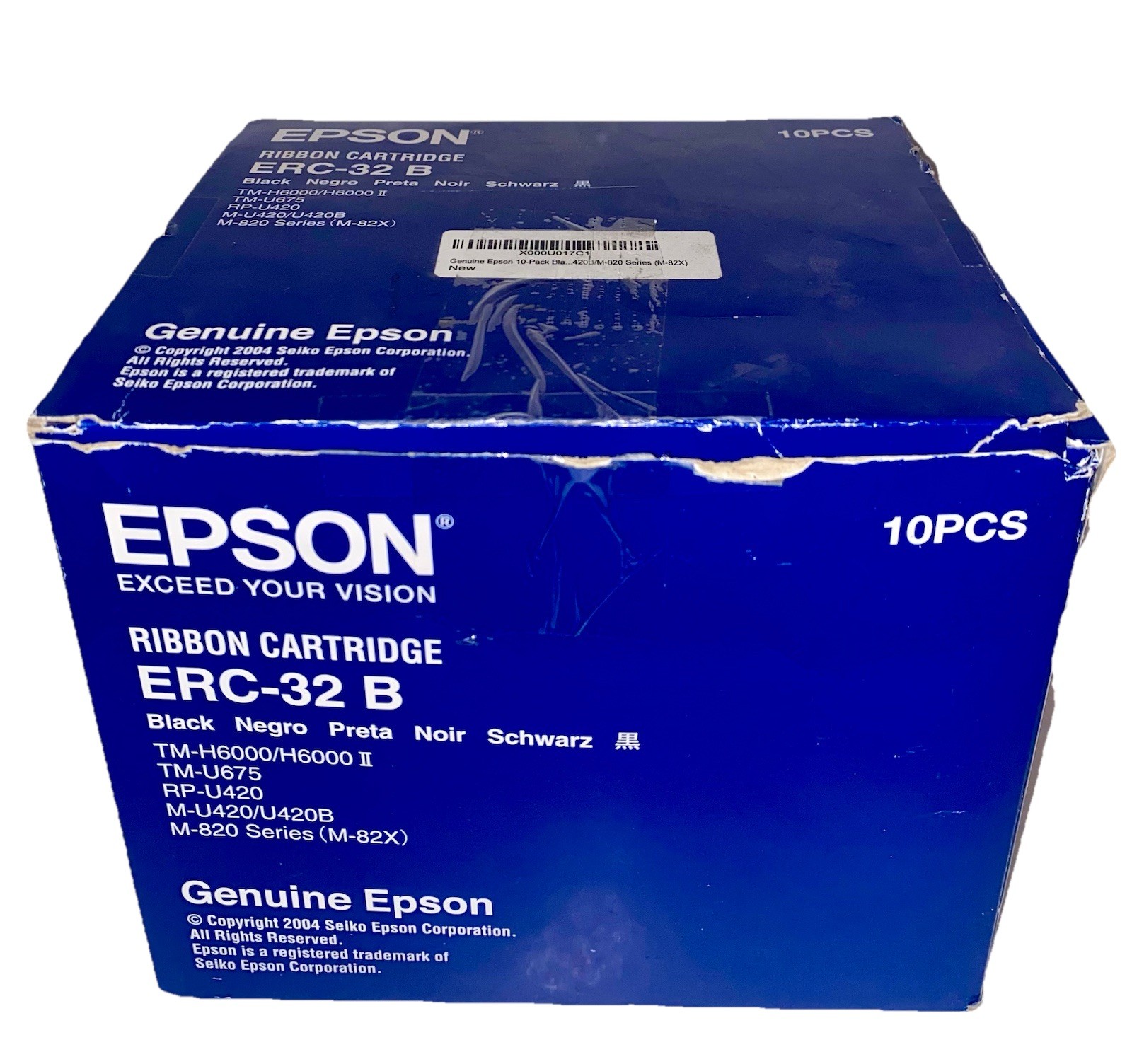 Epson ERC-32B Black Ribbon Cartridge (Lot of 10) TM-H6000 II TM-U675 RP-U420 New