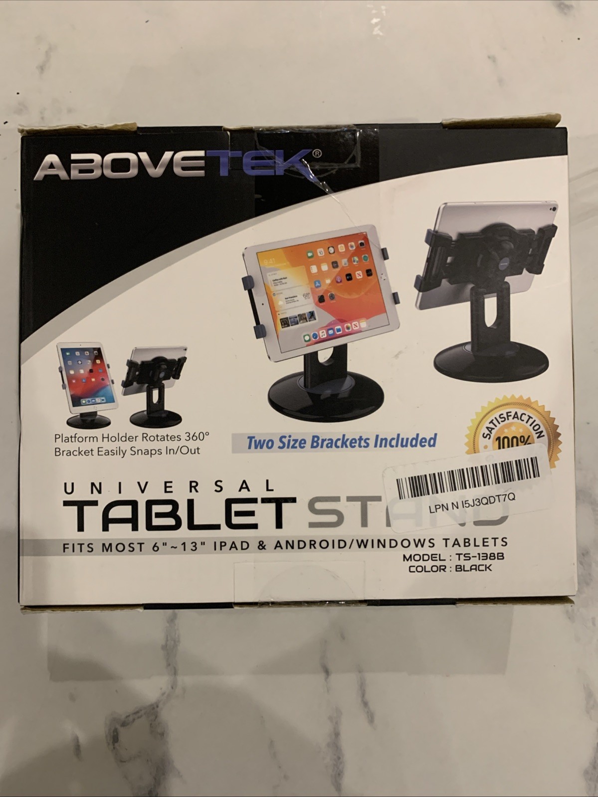 ABOVETEK - Universal Tablet Stand Holder- Black Model TS-138B