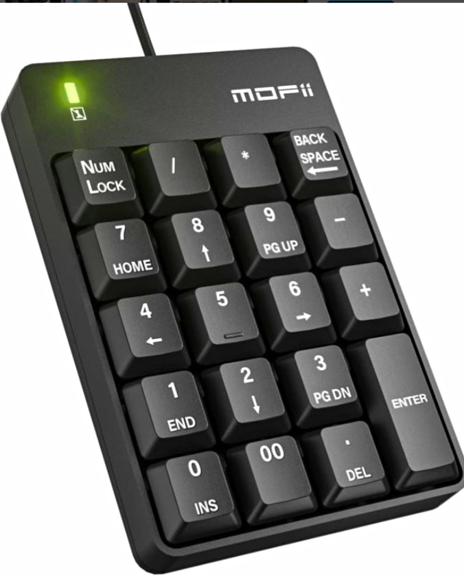 New MOFII 19-Key Silent External Numeric Keypad (Black)