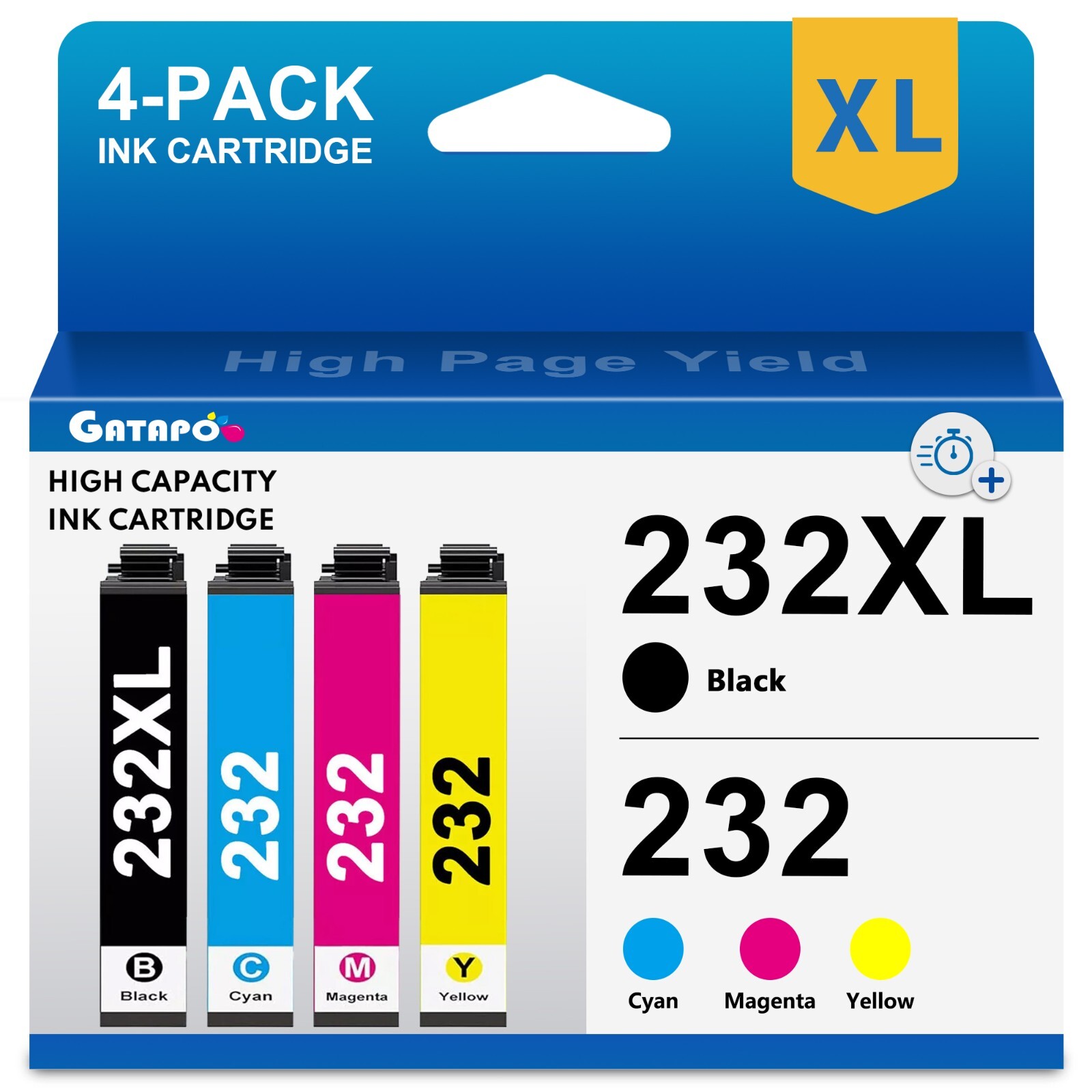 4PK 232XL 232 XL T232XL Ink Cartridges for Epson WF-2930 WF-2950 XP-4200
