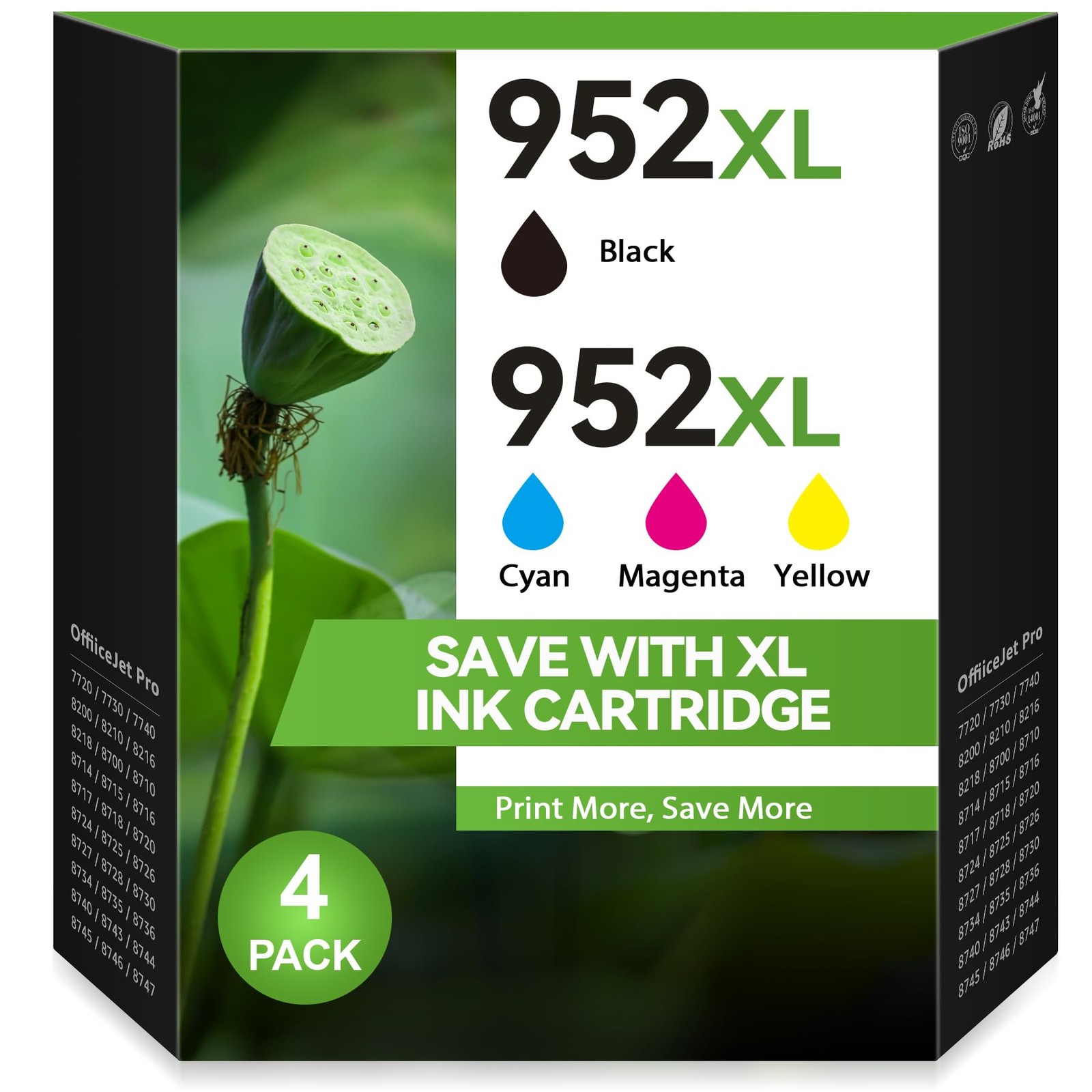 CMYBabee 952XL Ink Cartridges Combo Pack, 4 Pack