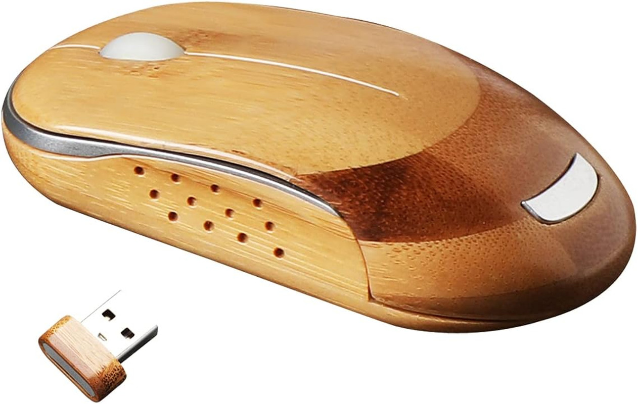 Icemouse Wireless Mouse for Laptop, 2.4G Cordless Portable Computer Bamboo Mice