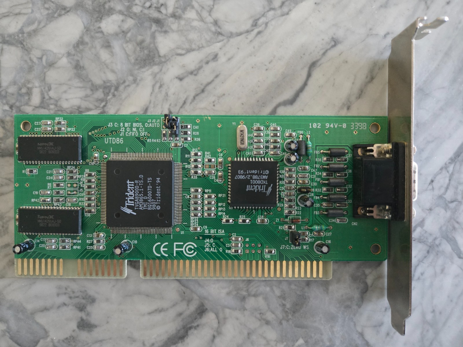 Trident TVGA8900D-R 1MB ISA Video Card - FULLY TESTED