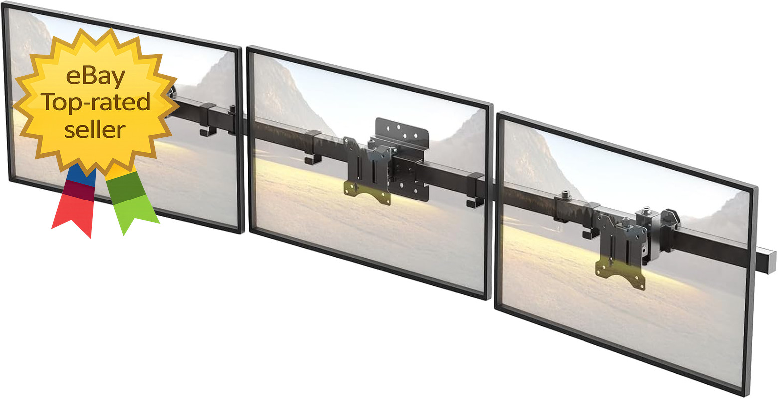 Triple Monitor Wall-Mount for 17"-32" Screens   Adjustable Heavy Duty