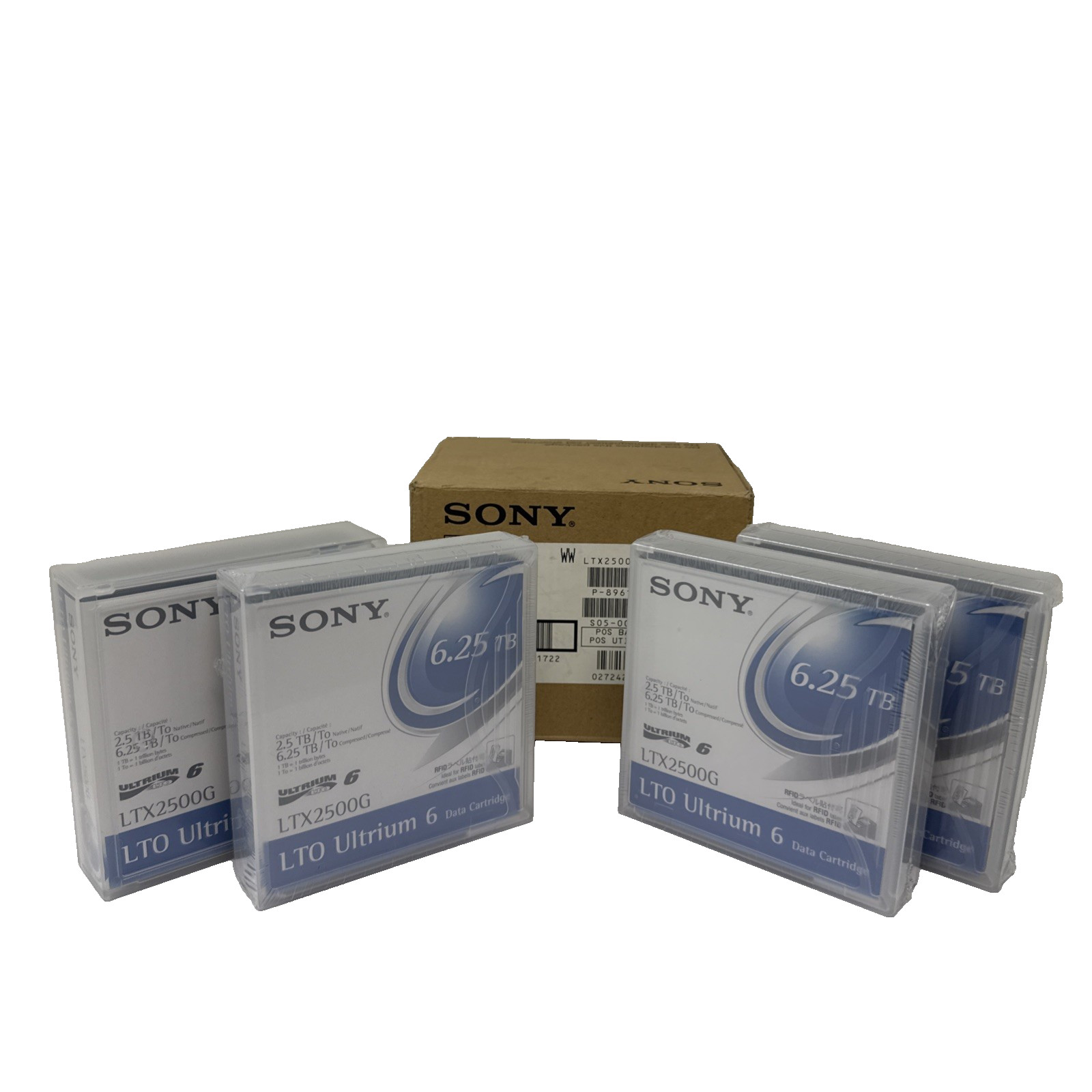 Sony LTO-6/Ultrium-6 Data Tapes/Cartridges 2.5/6.25TB NEW *lot of 4*