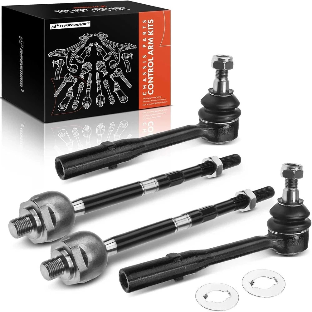  Set of 4, Front Inner & Outer Tie Rod End Kit, Compatible with Mercedes-Benz 