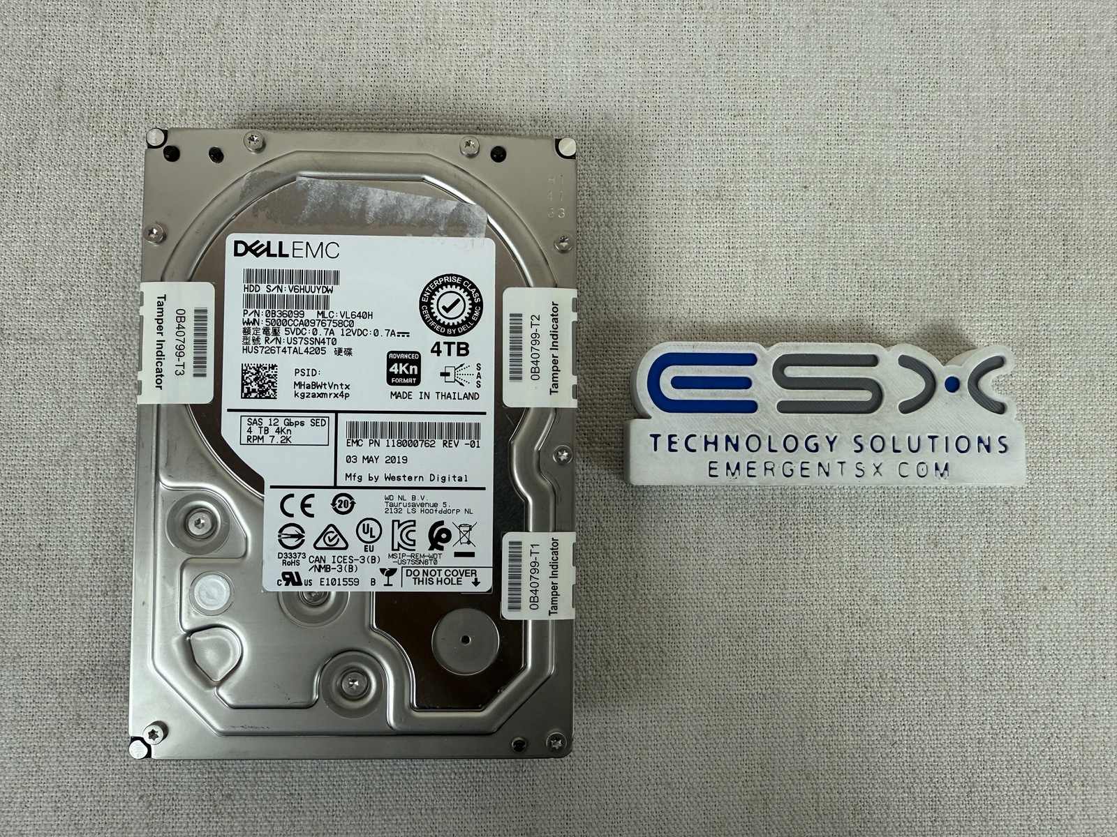 EMC 005053050 4TB 12G SAS SED 3.5" HDD / 118000762 / 0B36099