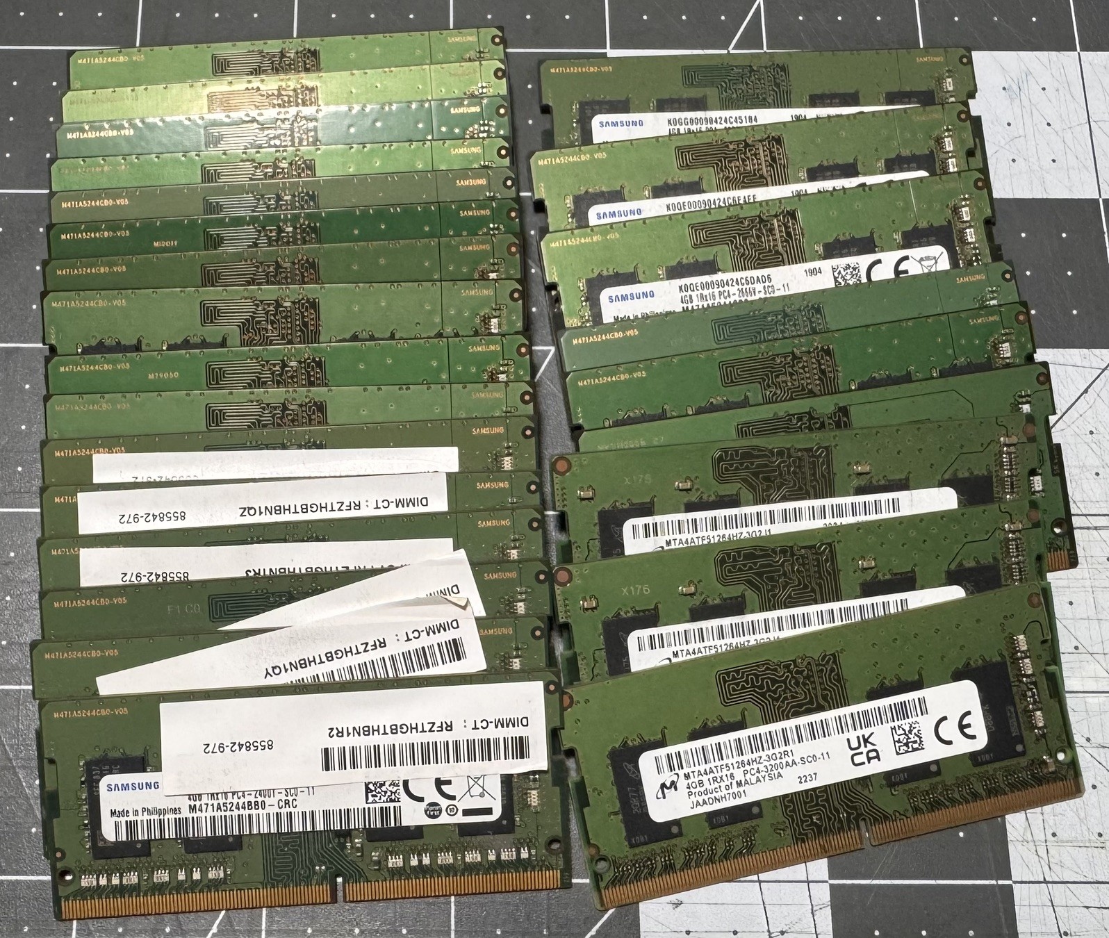 Lot Of 25 4GB DDR4 RAM Laptop SODIMM Mixed TESTED