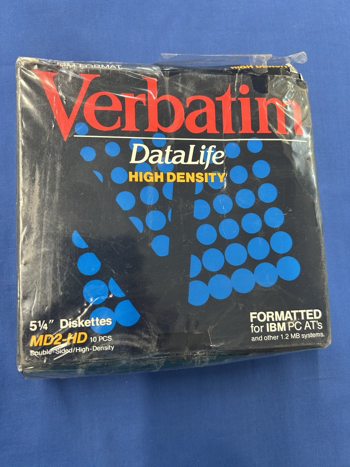 Sealed Verbatim DataLife 5 1/4 Floppy Diskettes MD2-HD 10 Pack IBM PC AT Vintage