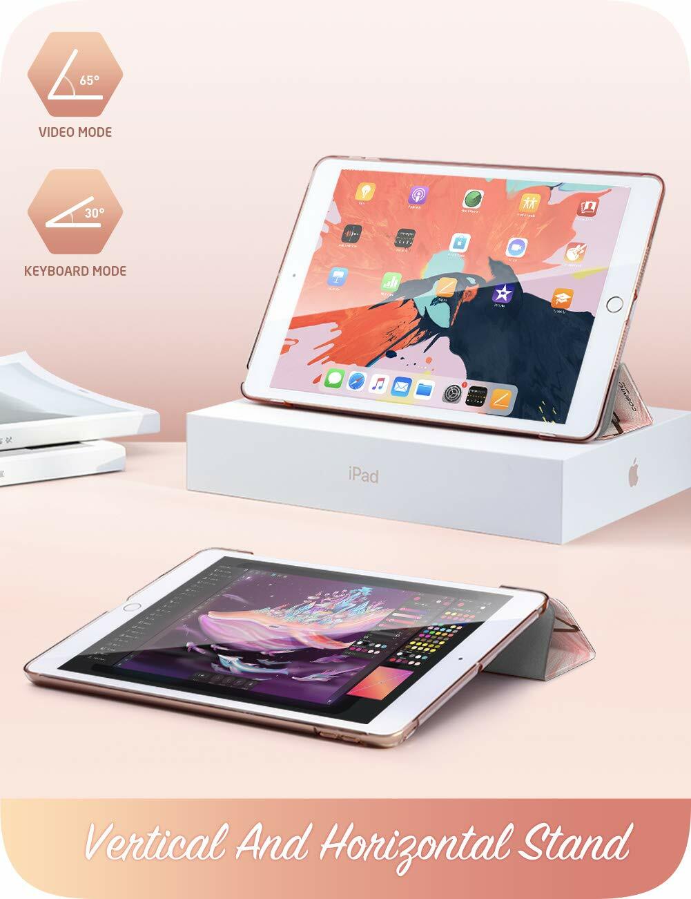 For iPad 10.2" iPad 7th/8th/9th Gen i-Blason Trifold Stand Case Translucent Back