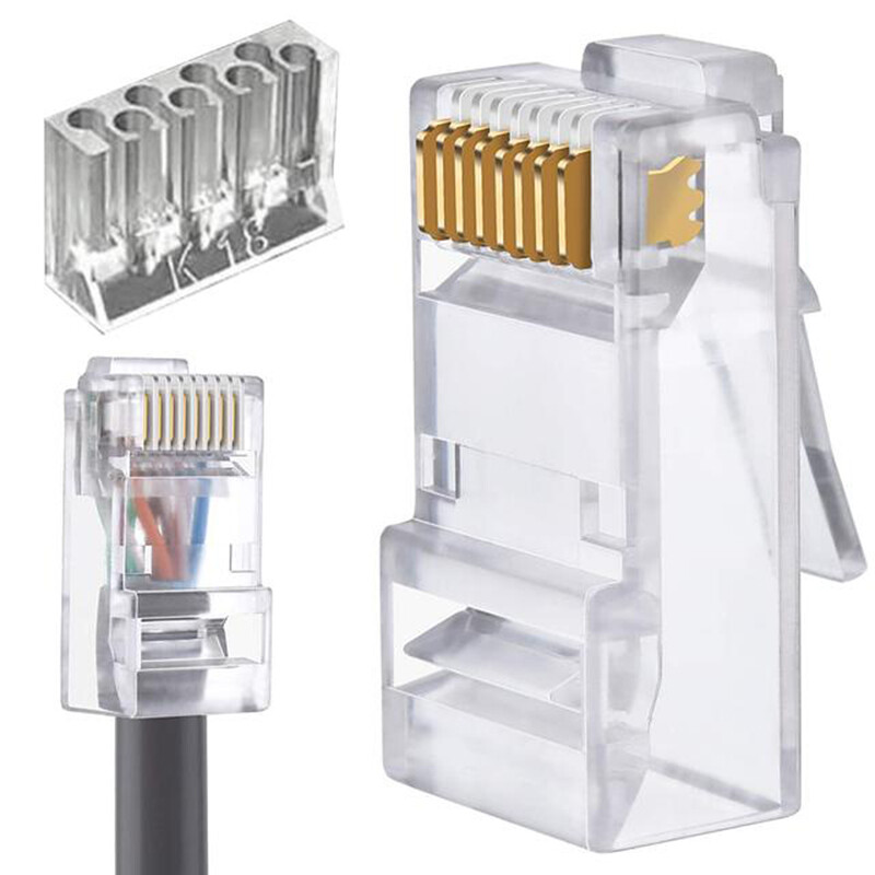 ethernet cable connector rj45 plug cat6 lan network conector rj45 8p8c modular 