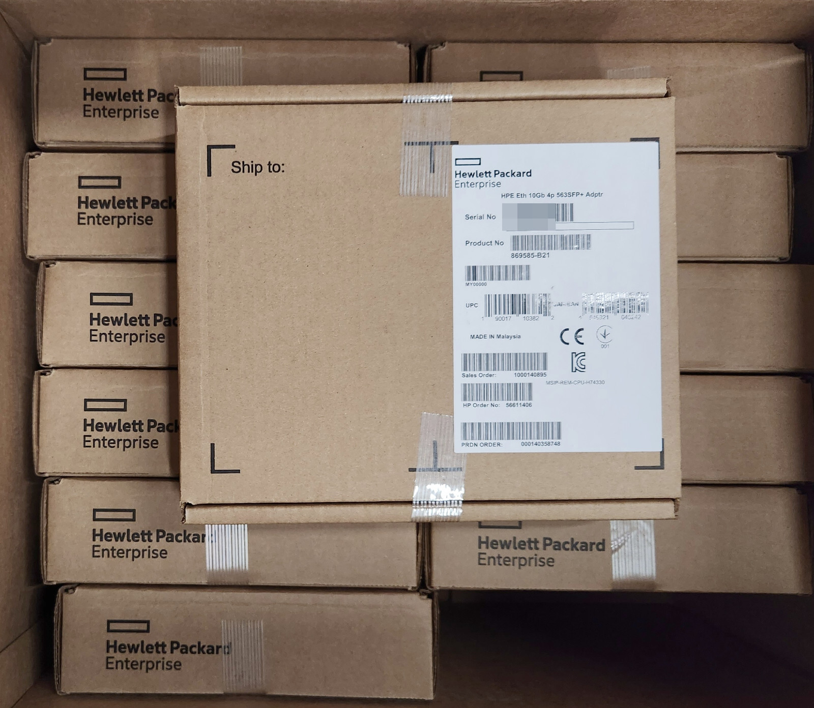 HPE Ethernet 563+ / Intel X710-DA4 4-Port 10GbE SFP+ FH Adapter 869585-B21