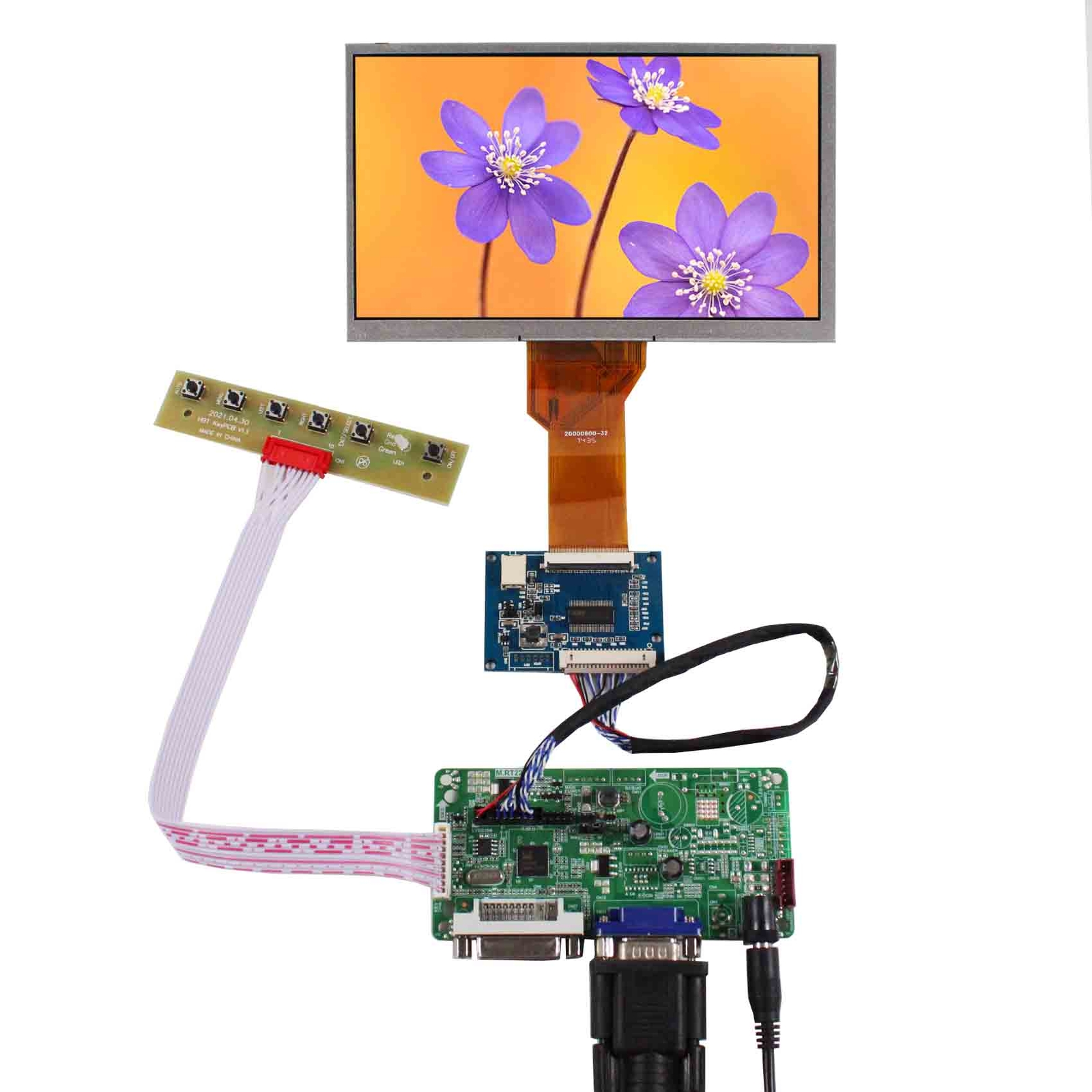 DVI VGA LCD Controller Board With 7inch 800x480 AT070TN92 LCD Screen