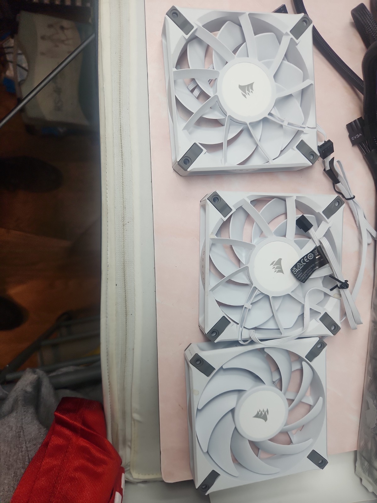 Lot of 3 Corsair AF RGB 120 Elite Case Fans with heatsink