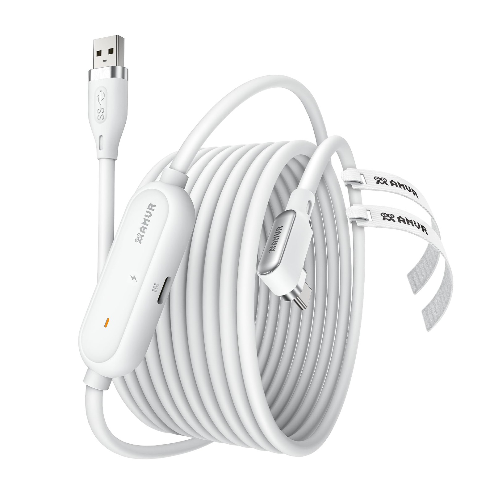 AMVR 16FT(5M) VR Charging Link Cable, USB 3.0 to C 16 feet, Off-White