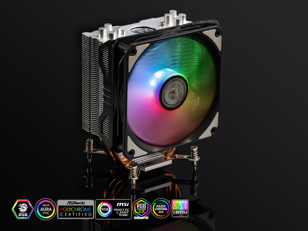 Bitspower Phantom CPU Air Cooler with 4 Heat Pipes - Silver (DRGB) LGA1700