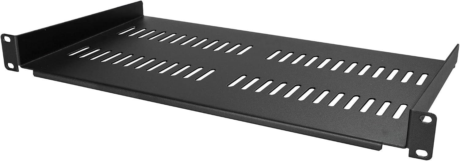 StarTech CABSHELFV1U 1U Vented Cantilever Rack Shelf 10in Deep 44lb Steel 19in