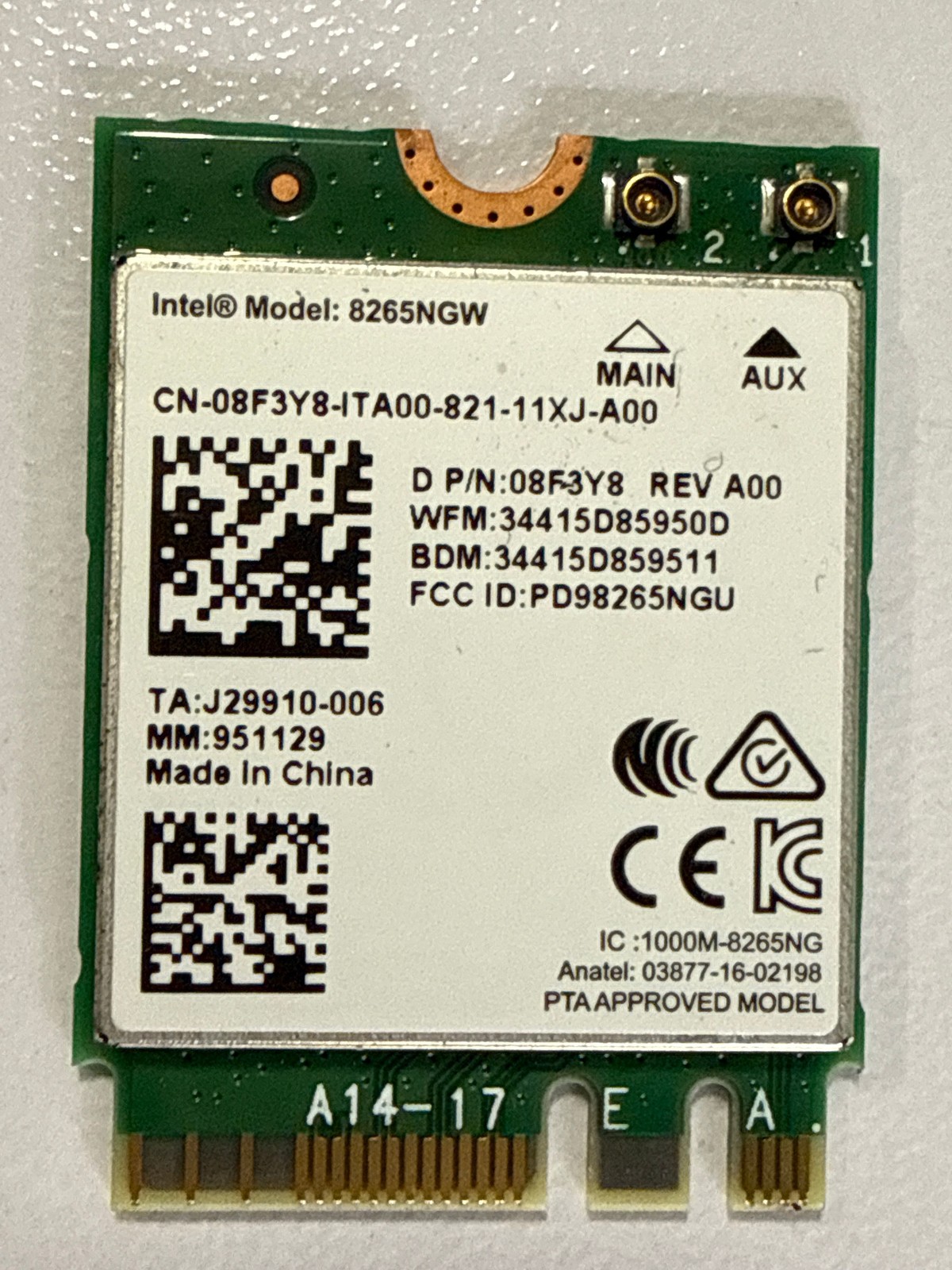 Intel 8265NGW Grade B