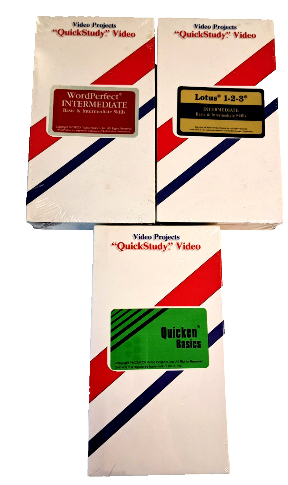 3 VHS Set Video Projects QuickStudy Microsoft  NEW /SEALED 1991