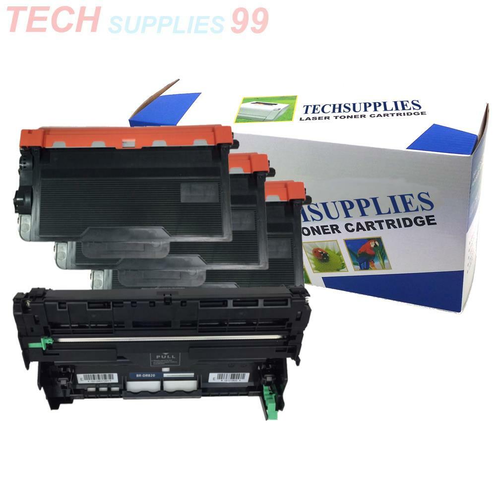 4 pk fits Brother 3 TN850 Toner + 1 pk DR820 Drum HL-L5100DN HL-L5200DW