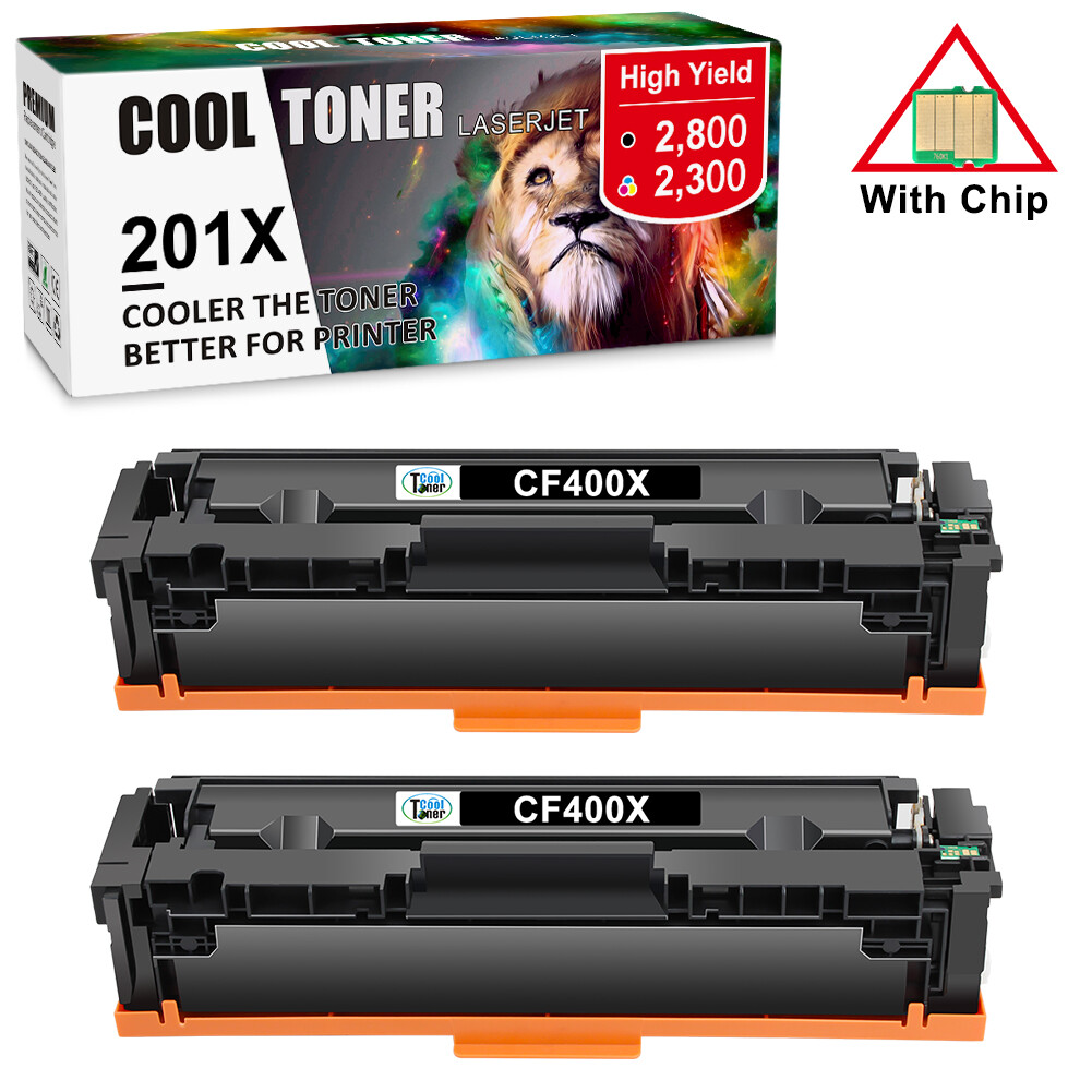 2Pack CF400X 201X Black Toner Cartridge For HP Laserjet Pro M277dw M252dw M277n​