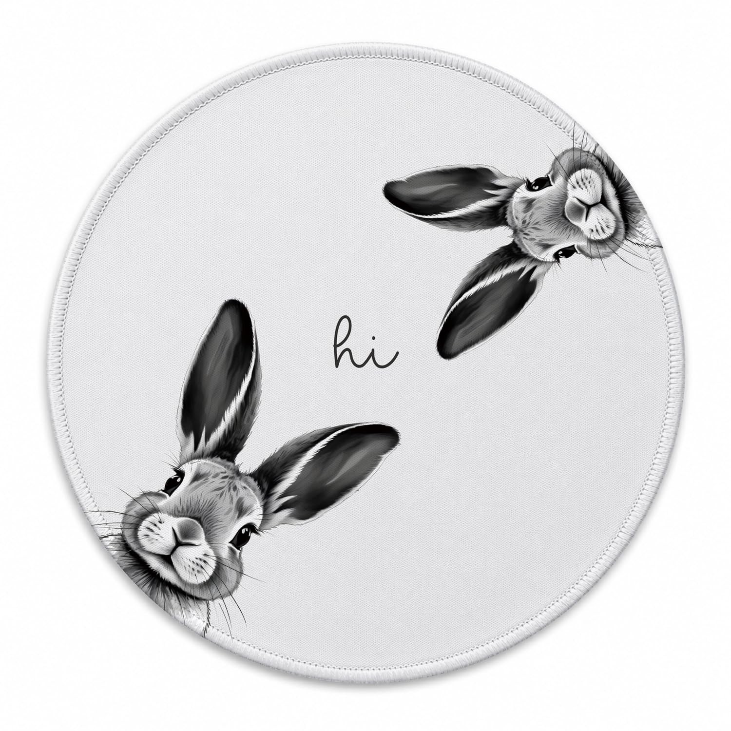 Funny Rabbit Mouse Pad, 7.9x7.9 Inch