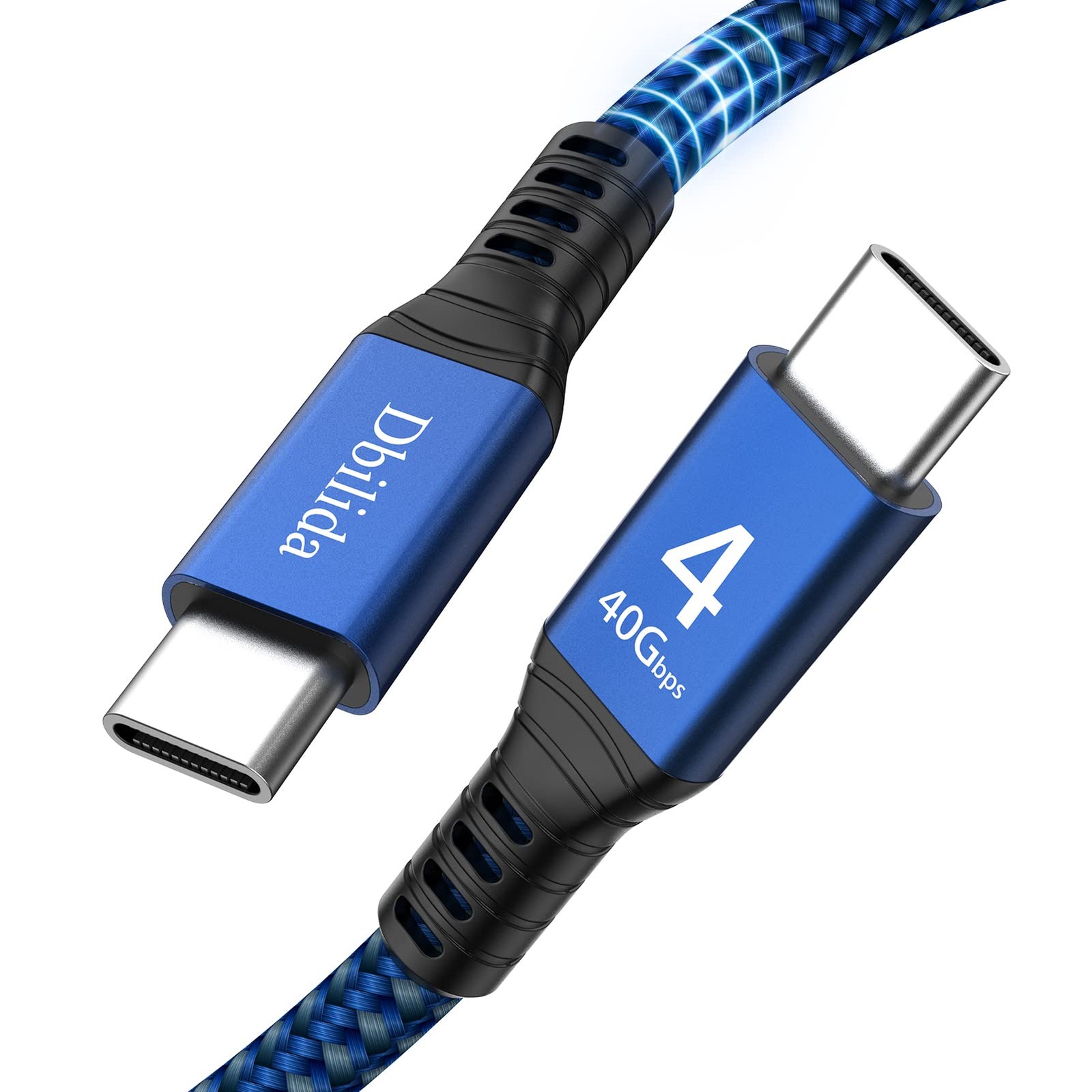 Dbilida Thunderbolt 4 Cable 1.6FT Compatible, 240W, 40Gbps, 8K 1.6Feet, Blue