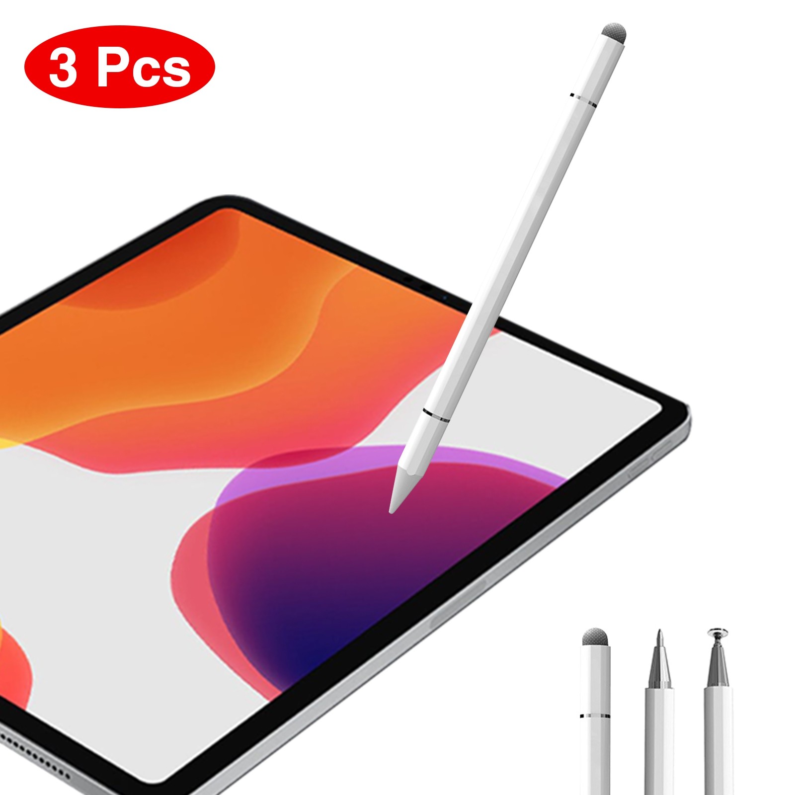 3Pcs 3IN1 Universal Plastic Stylus Pen For Touch Screen IPad iPhone Samsung Tab