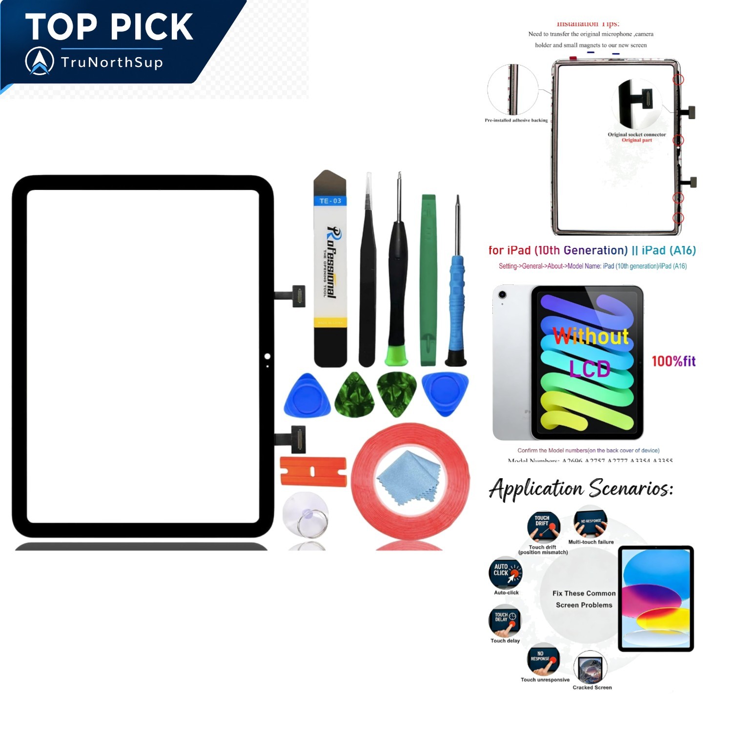 For Ipad 10 2022 / for Ipad (A16) 2025 Screen Replacement Digitizer Fit 10.9 Inc