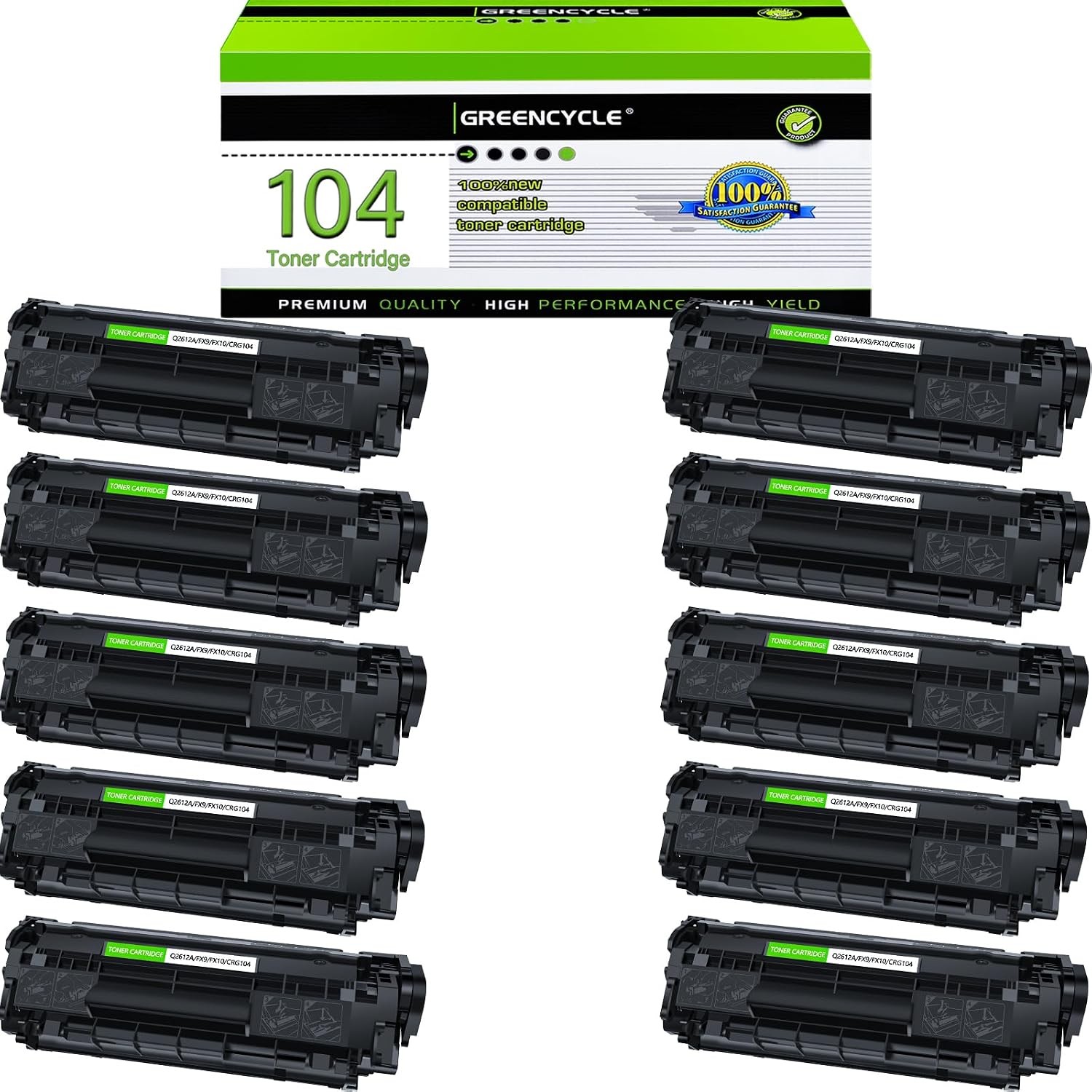 10PK Laser Toner Cartridge For Canon 104 FX9 FX10 ImageClass MF4350D MF4150 D420