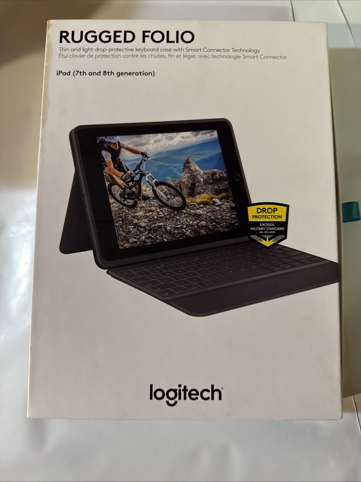 Logitech Rugged Folio Keyboard Case for Apple iPad 7th & 8th Gen Open Box 