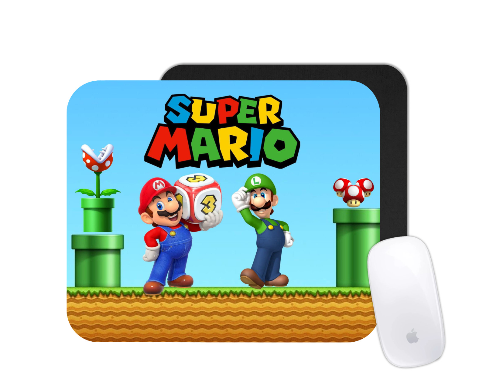 Super Mario Mouse Pad | Retro Video Game Desk Mat | Custom Gaming Gift