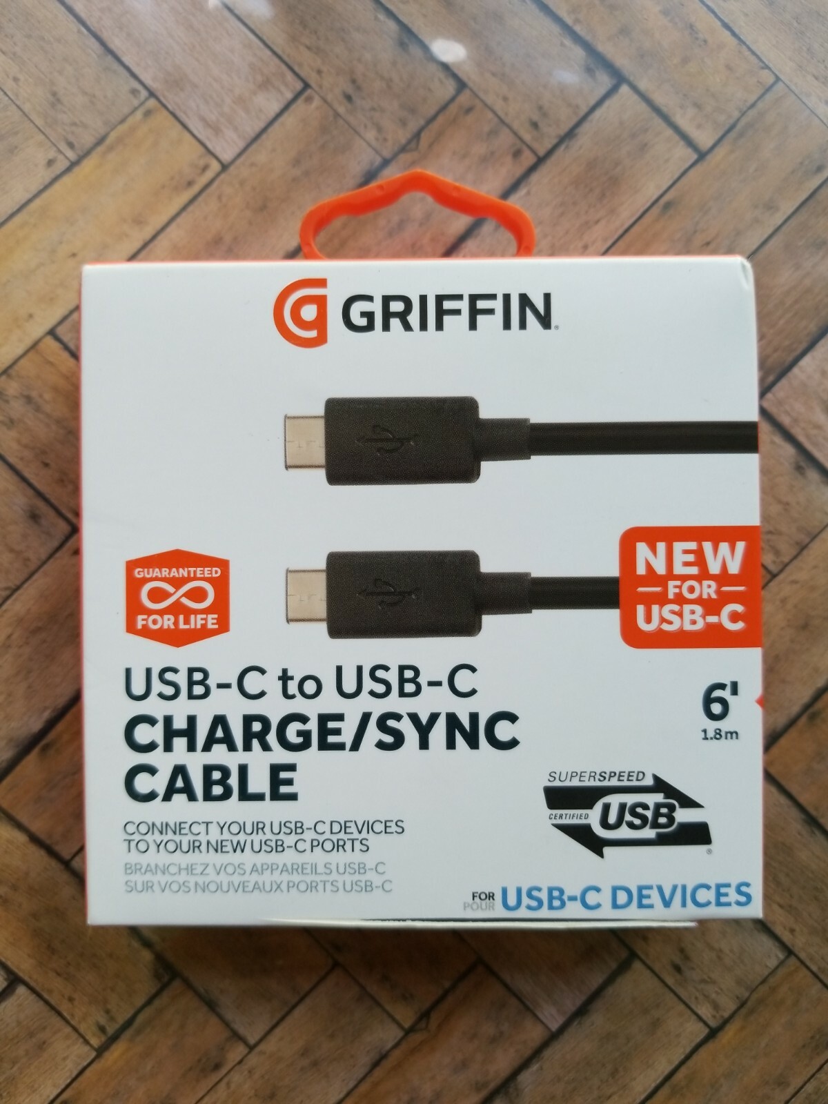 Griffin 6 ft USB-C to USB-C Charge & Sync Cable -Connect your USB C device
